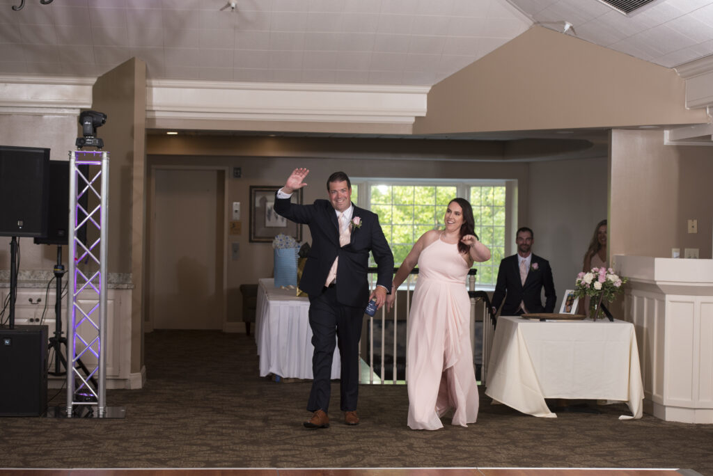 Introducing the wedding party into Kelsey & Scott's Reception at Worthington Hills Country Club