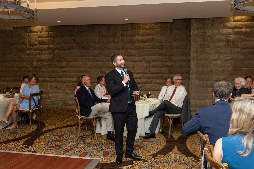 Speeches From Becca & Jordan's Wedding Reception Inside Denison Hall At The Granville Inn