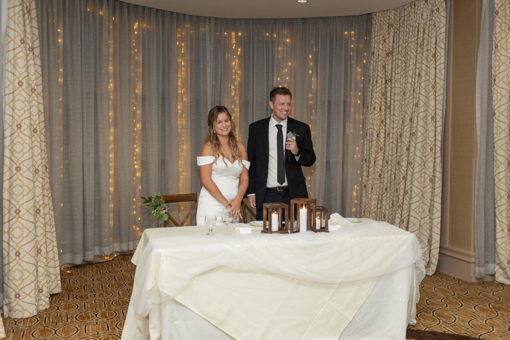 Thank You Speech From Becca & Jordan At Their Reception Inside Denison Hall At The Granville Inn