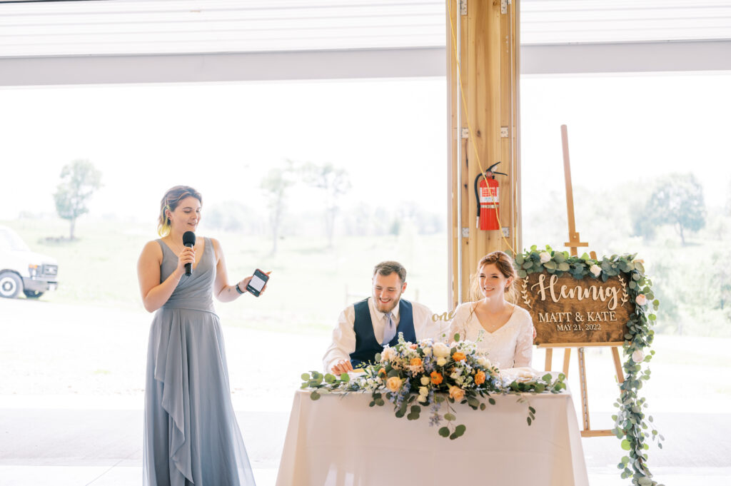 Maid of Honor Speech at Matthew & Kate's Wedding Reception in Amsterdam, Ohio