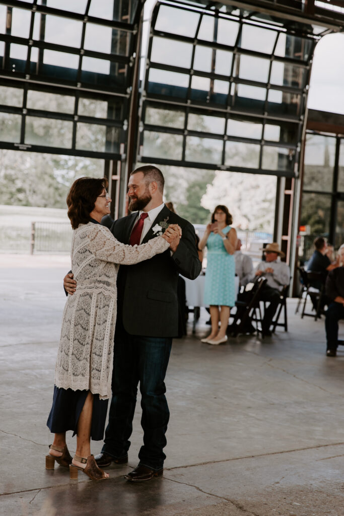 Travis' dance with his Mom for the Groom/Mother Dance at his Wedding Reception in Mount Vernon, OH