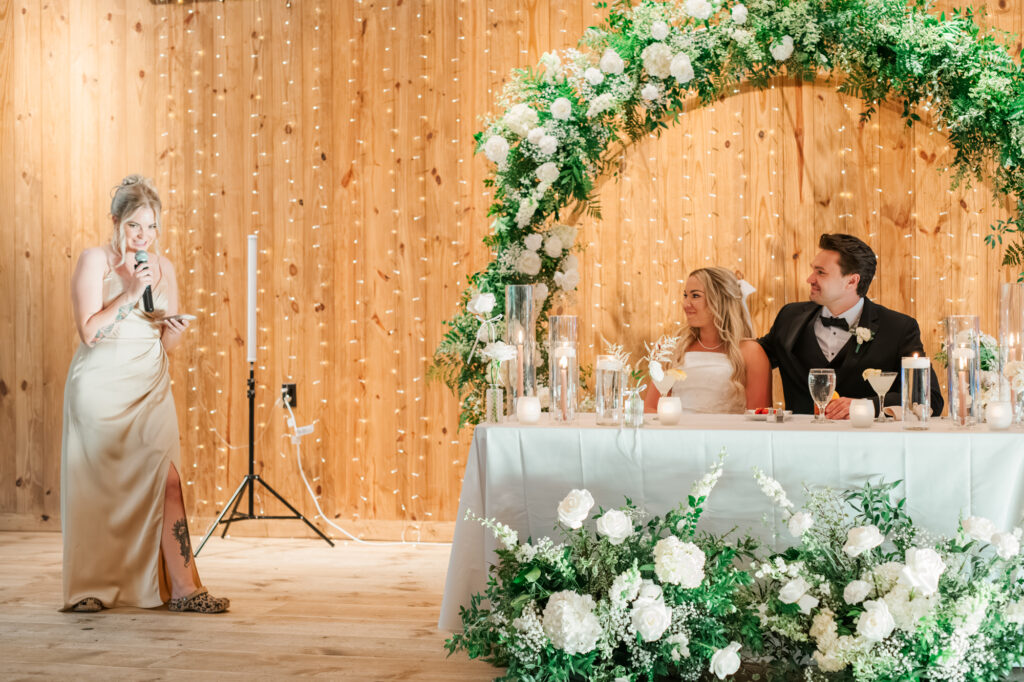 A speech from the Maid of Honor at Anna & Codey's Wedding Reception at Jorgensen Farms in Westerville, OH