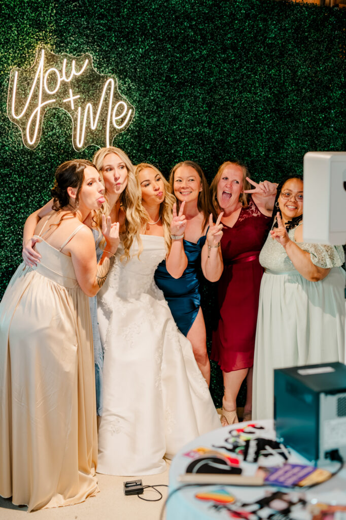 Fun at the Photo Booth at Anna & Codey's wedding reception at Jorgensen Farms in Westerville, OH