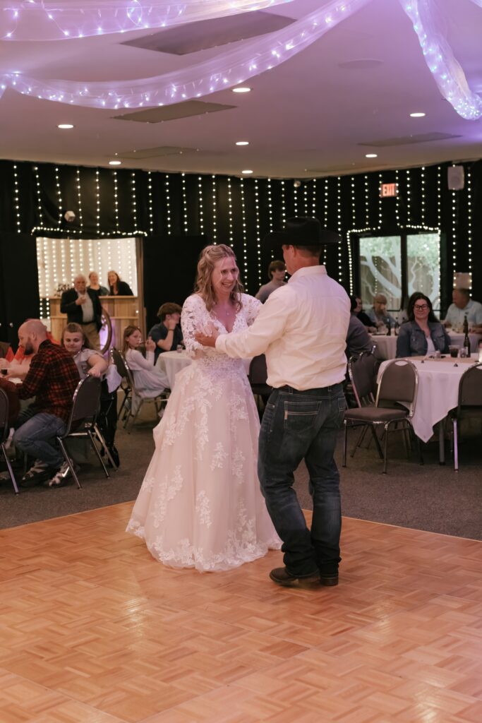 Kasey & John's first dance during their wedding reception at The Grove By The River in Newark, Ohio