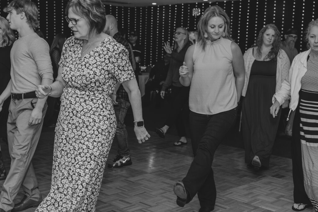 Kasey & John's guests on the dance floor at their wedding reception in Newark, Ohio
