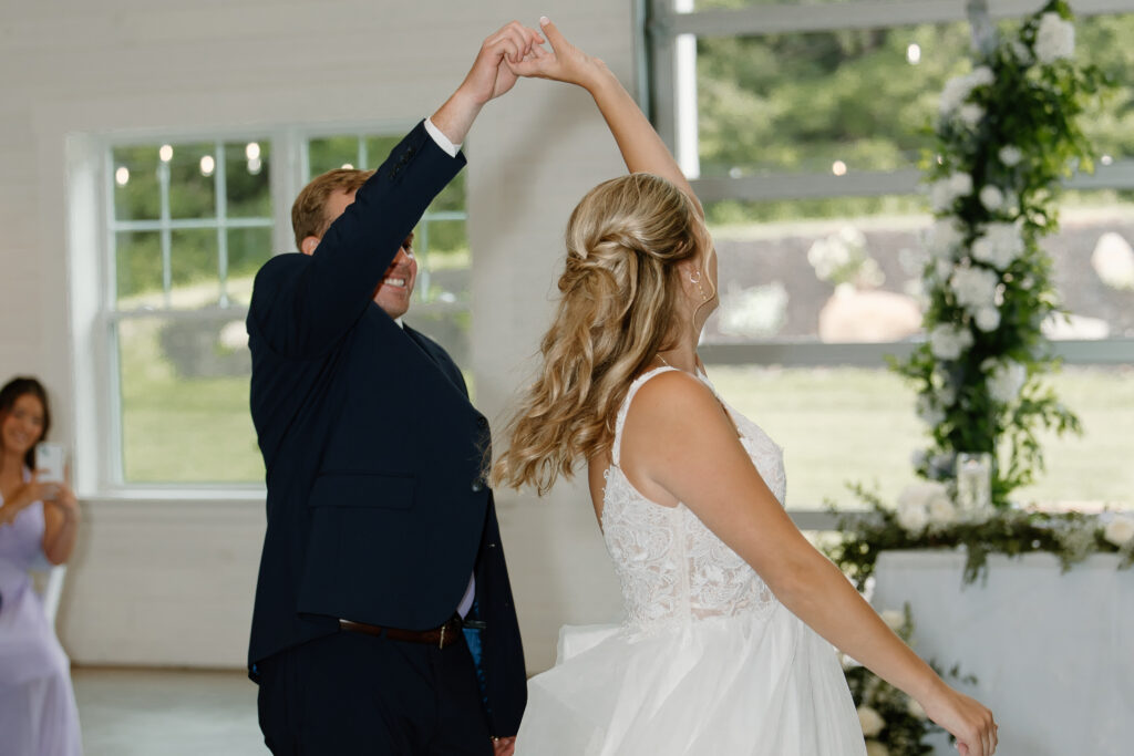Allison & Joe's First Dance during their wedding reception at Williams Farm in Pataskala, Ohio