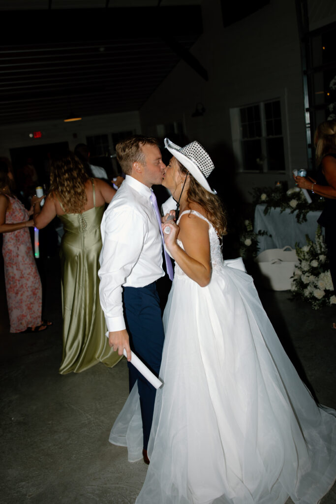 Allison & Joe on the dance floor during their wedding reception at Williams Farm in Pataskala, Ohio
