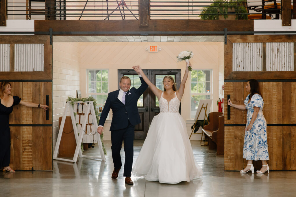Allison & Joe being introduced into their wedding reception at Williams Farm in Pataskala, Ohio