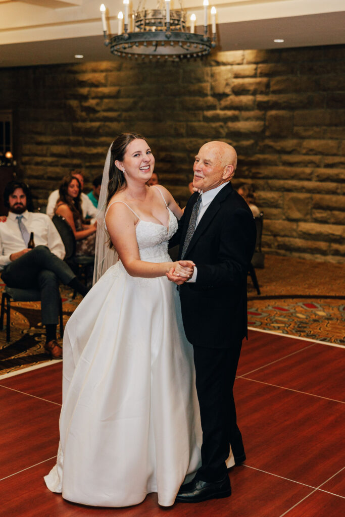 Ann & her Dad share a dance during her wedding reception at Granville Inn in Granville, Ohio