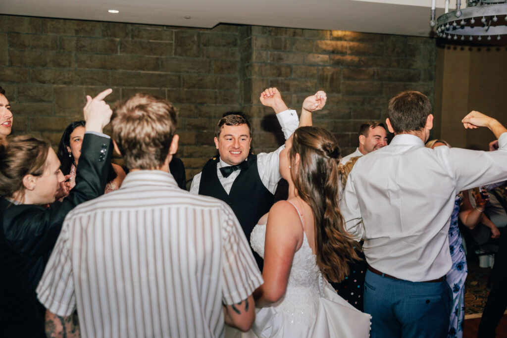 More good times on the dance floor at Ann & Bryse's Wedding Reception inside Granville Inn