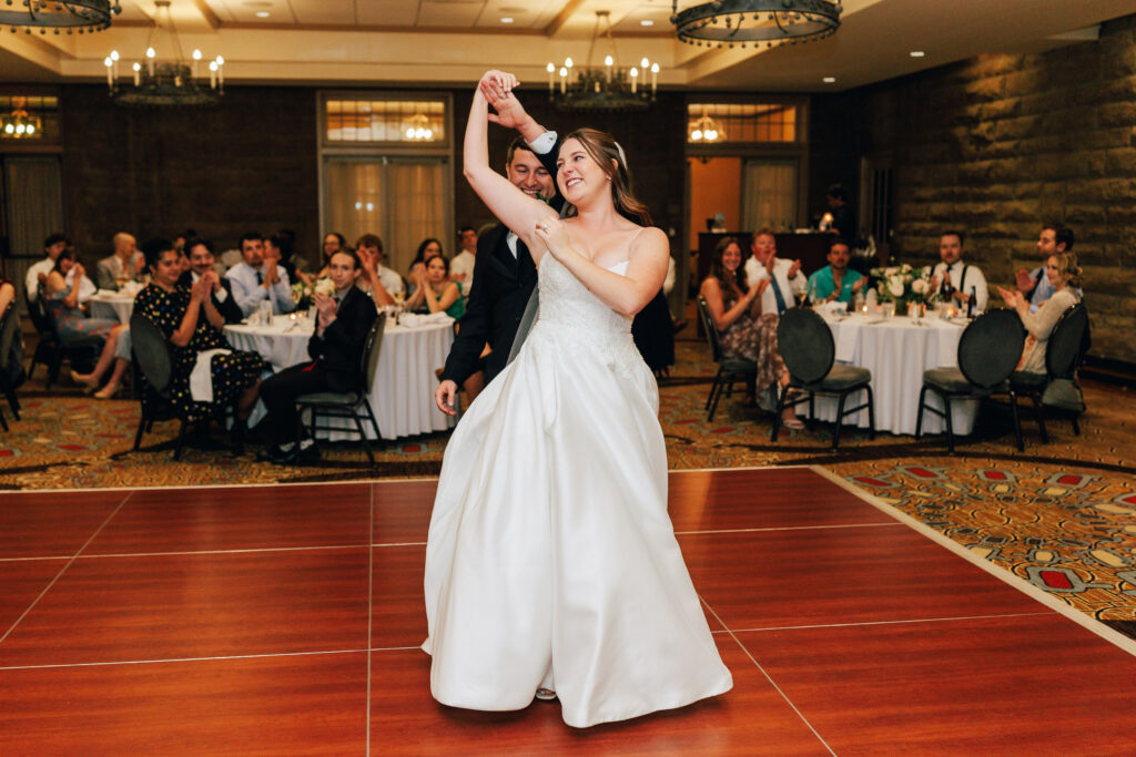 Ann & Bryse during their First Dance at their Wedding Reception at Granville Inn in Granville, Ohio