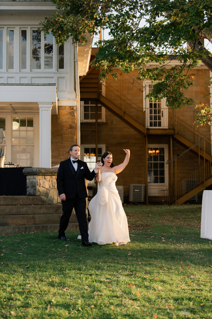 Carly and Roy introduced into their wedding reception at Bryn Du Mansion
