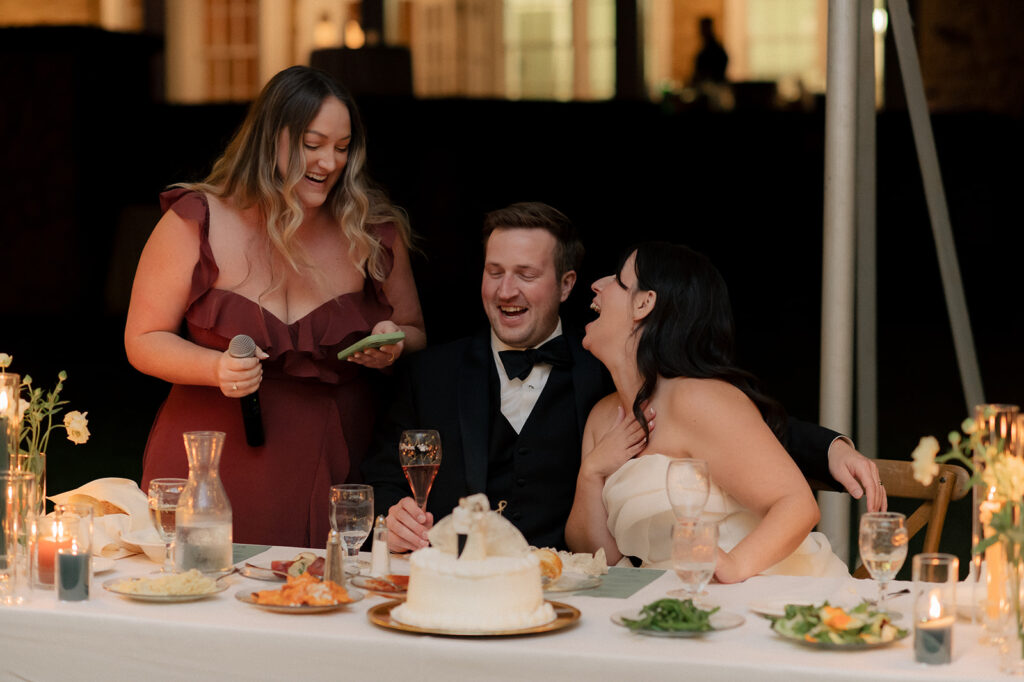 The maid of honor's speech at Carly & Roy's Wedding in Granville, Ohio