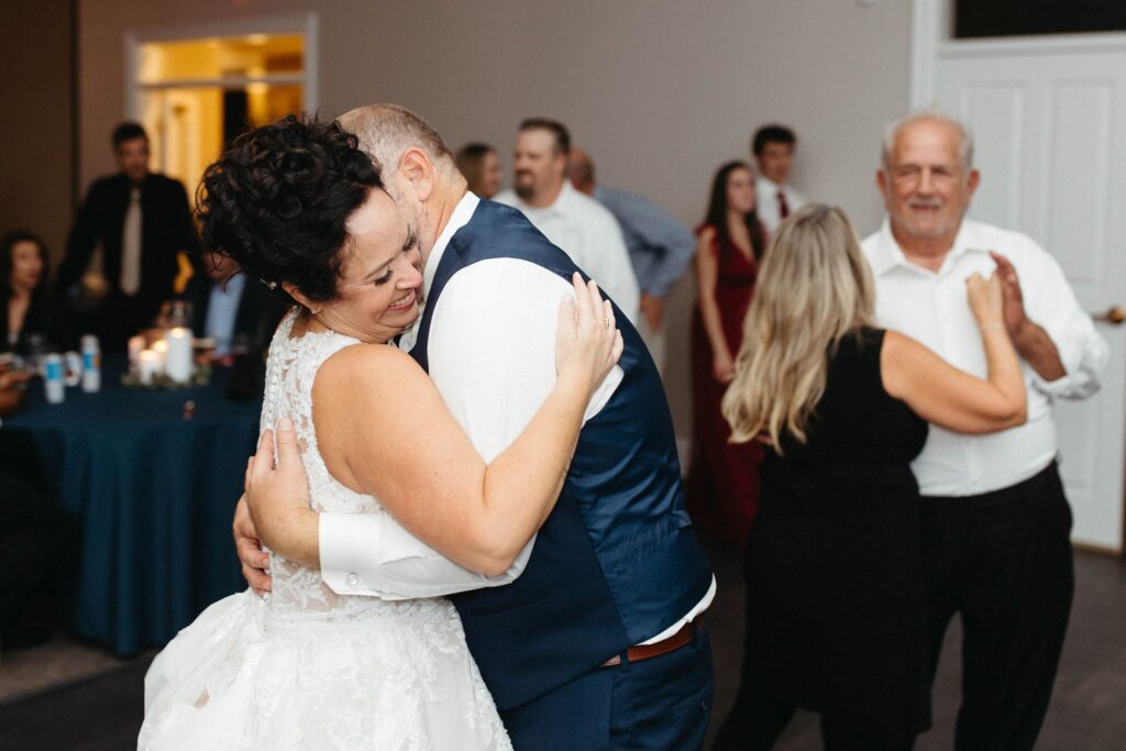 Rusty & Heidi dancing together at their wedding reception in Lewis Center, Ohio