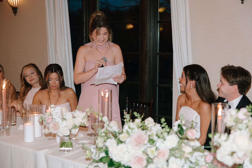 A speech from the Maid of Honor at Shannon & Brady's Wedding Reception in Dublin, Ohio