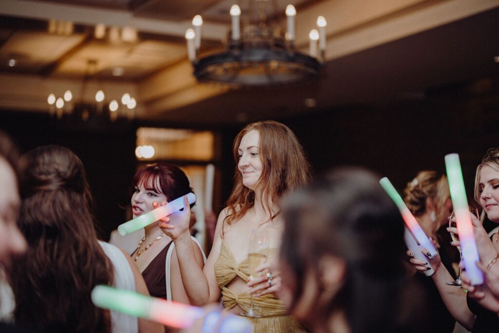 Morgan & Jonny's guests on the dance floor during their wedding reception at Granville Inn